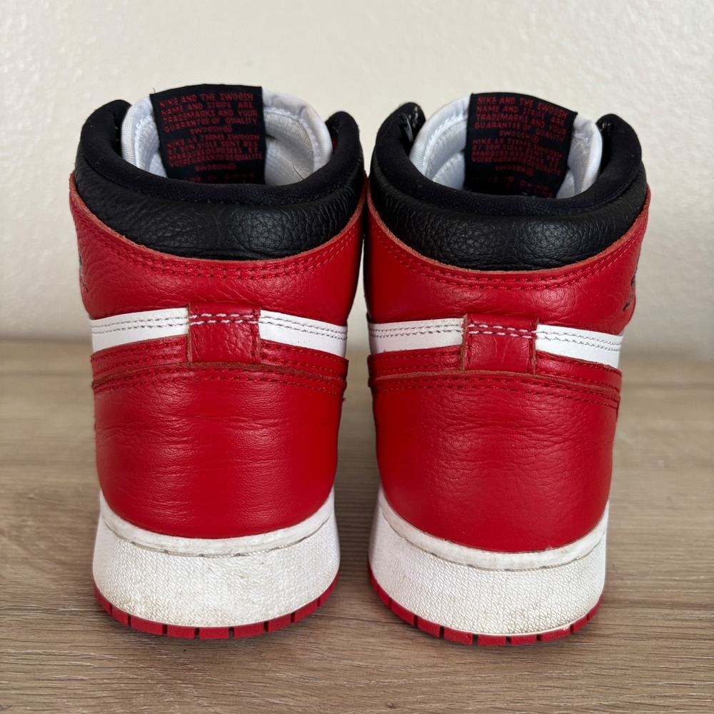 Nike Air Jordan 1 Retro High OG Heritage Red White Black 555088-161 Kids - Picture 7 of 10
